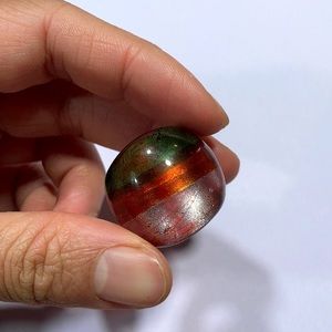 🍀 Buy 2 for $20 Murano Multi Colored Stripey Glass Ring. Size 6, maybe 6.25.